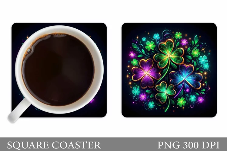 St Patrick Clover Coaster. St Patrick Coaster Sublimation