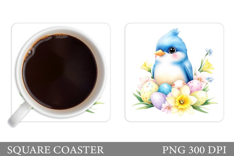 Easter Bird Coaster Design. Easter Coaster Sublimation example image 1