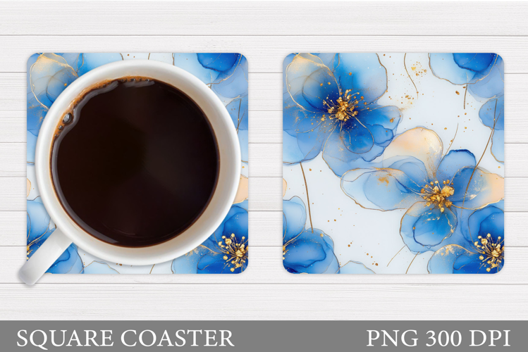 Flowers Coaster Sublimation. Floral Coaster Design