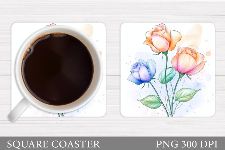 Roses Coaster Design. Roses Sublimation
