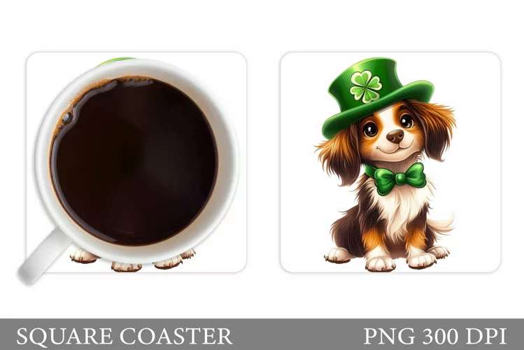 St Patrick Dog Coaster. St Patrick Coaster Sublimation