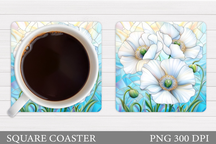 Floral Coaster Design. Flowers Coaster Sublimation