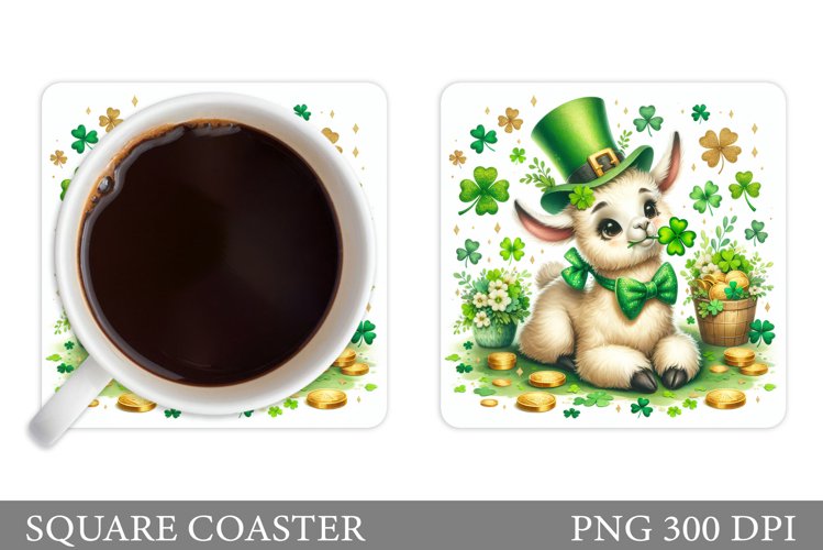 St Patrick Lama Coaster. St Patrick Coaster Sublimation