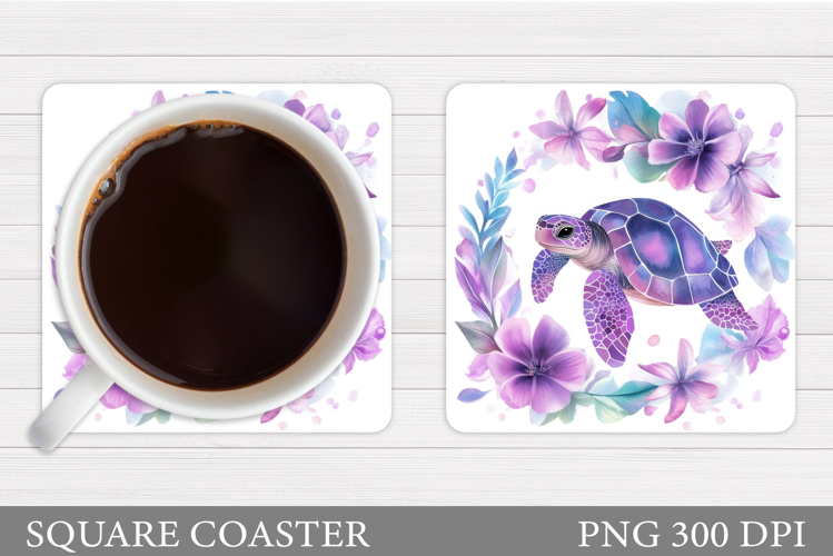 Sea Turtle Coaster Design. Turtle Coaster Sublimation
