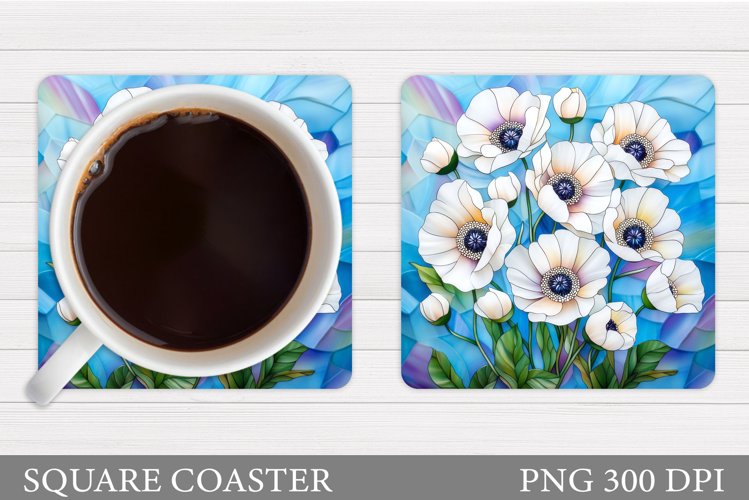 Floral Coaster Design. Flowers Coaster Sublimation