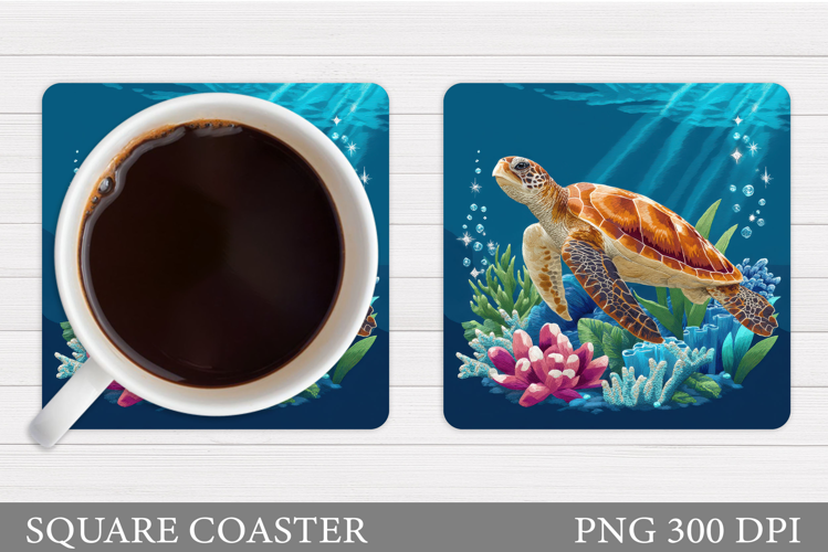 Sea Turtle Coaster Design. Turtle Coaster Sublimation