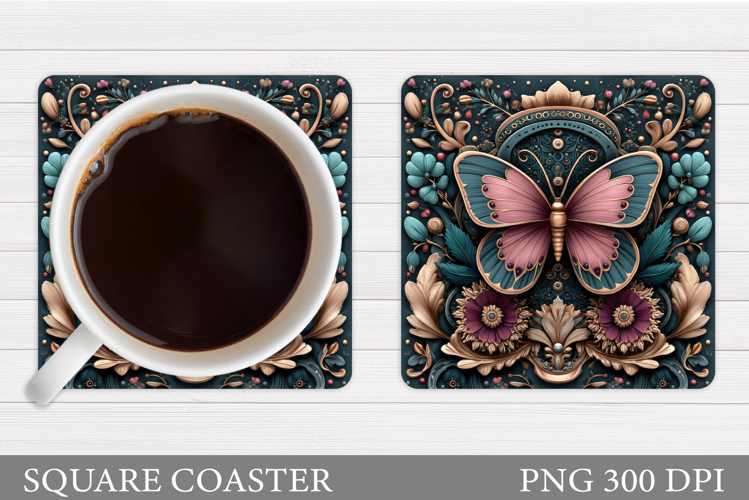 Butterfly Coaster Design. Butterfly Sublimation