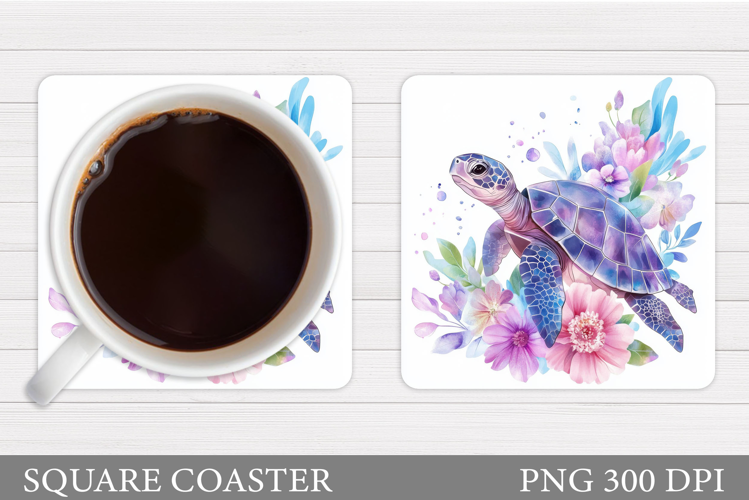 Sea Turtle Coaster Design. Turtle Coaster Sublimation