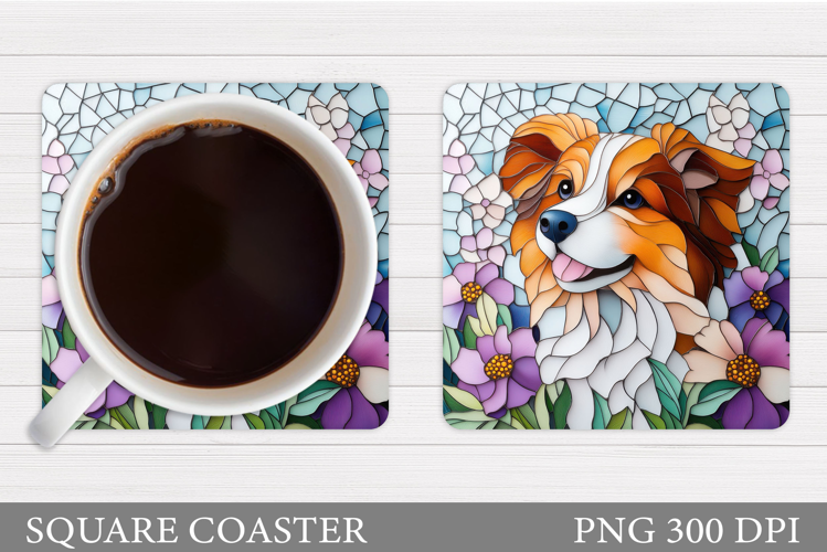 Cute Dog Coaster Sublimation. Cute Dog Sublimation