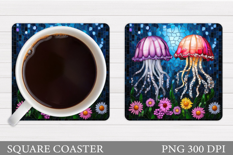 Jellyfish Coaster Sublimation. Jellyfish Sublimation