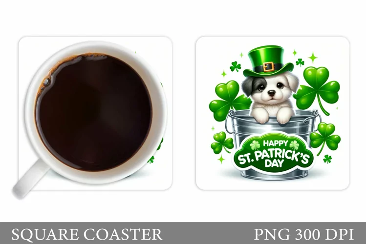 St Patrick Dog Coaster. St Patrick Coaster Sublimation