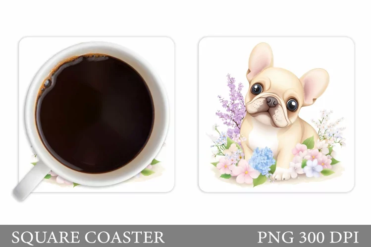 Cute Dog Coaster Sublimation. Cute Dog Sublimation
