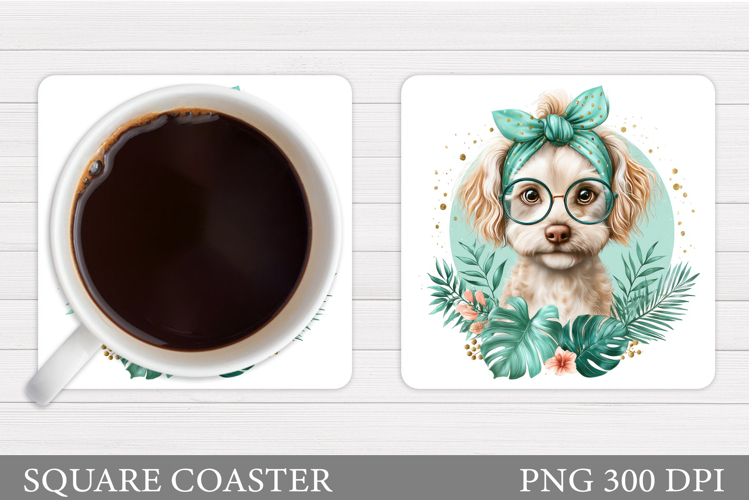 Cute Dog Coaster Sublimation. Cute Dog Sublimation