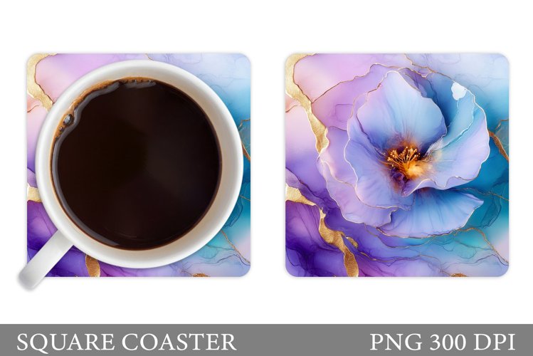 Floral Coaster Design. Flowers Coaster Sublimation example image 1