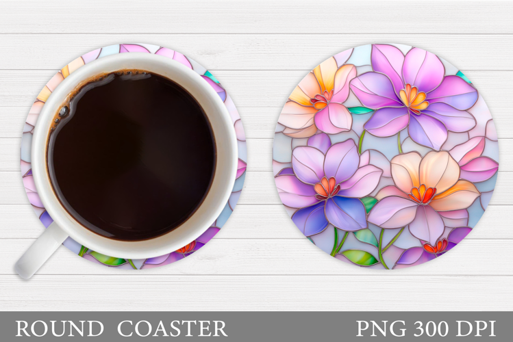 Flowers Coaster Sublimation. Flowers Coaster Design