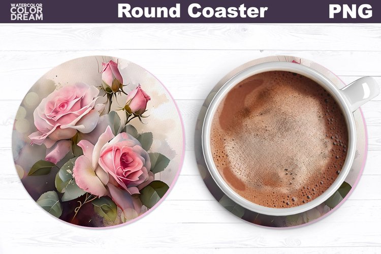 Flowers Coaster | Floral Car Coaster | Roses Coaster example image 1
