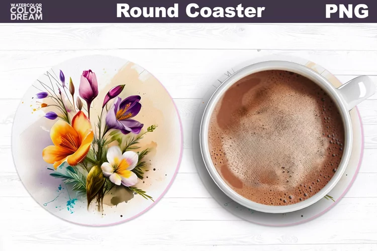 Spring Flowers Coaster | Floral Car Coaster
