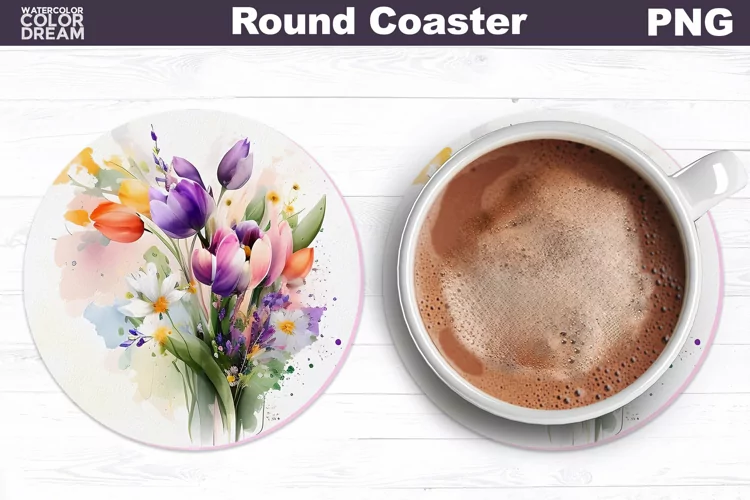 Spring Flowers Coaster | Wildflowers Car Coaster