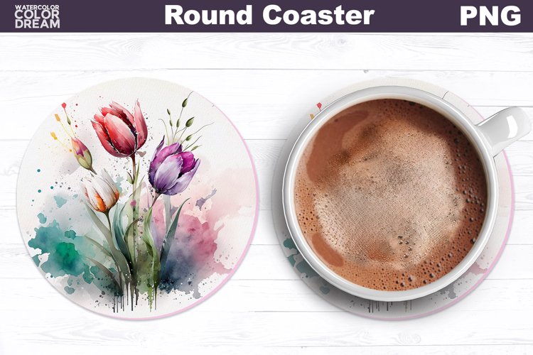 Spring Flowers Coaster | Tulip Car Coaster example image 1