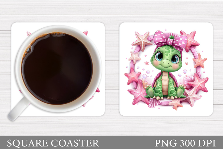 Sea Turtle Coaster Design. Turtle Coaster Sublimation