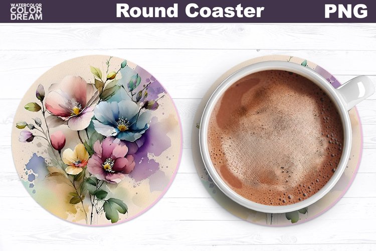 Spring Flowers Coaster | Wildflowers Car Coaster example image 1