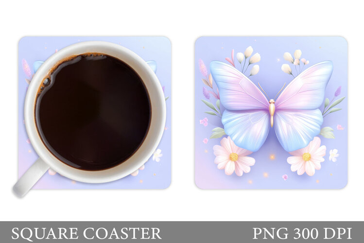 Butterfly Coaster Design. Butterfly Sublimation example image 1
