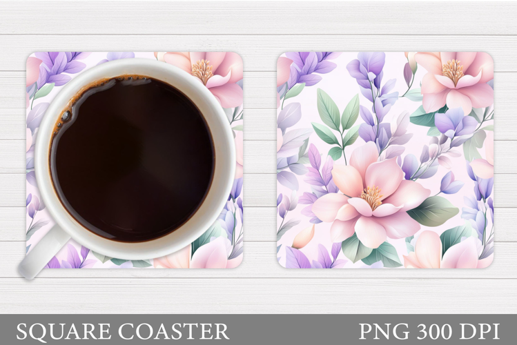 Floral Coaster Design. Flowers Coaster Sublimation