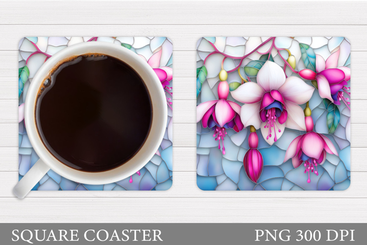 Floral Coaster Design. Flowers Coaster Sublimation