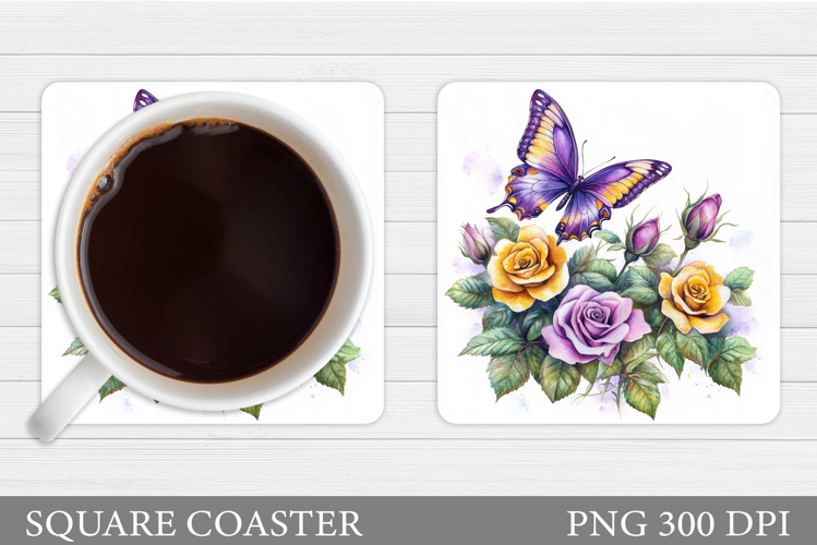Butterfly Coaster Design. Butterfly Sublimation