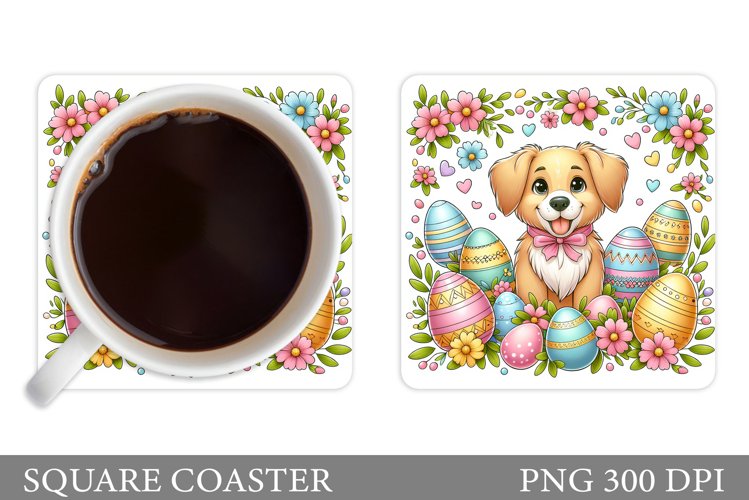 Easter Dog Coaster Design. Easter Coaster Sublimation