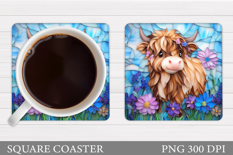 Cute Cow Coaster Design. Cute Cow Sublimation