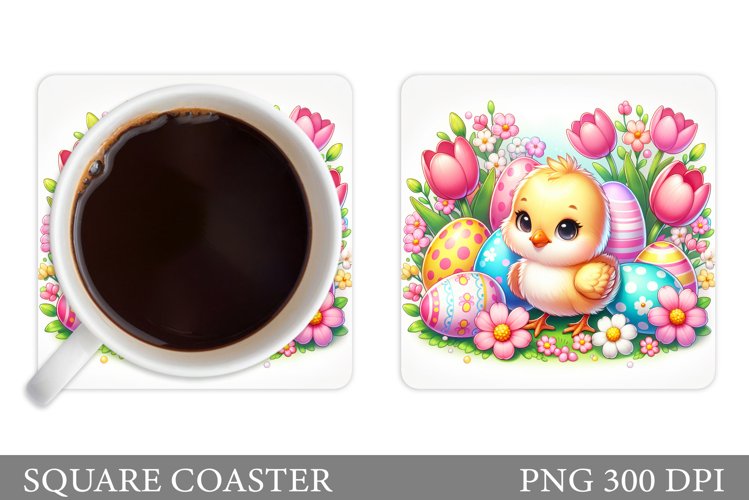 Easter Chick Coaster Design. Easter Coaster Sublimation