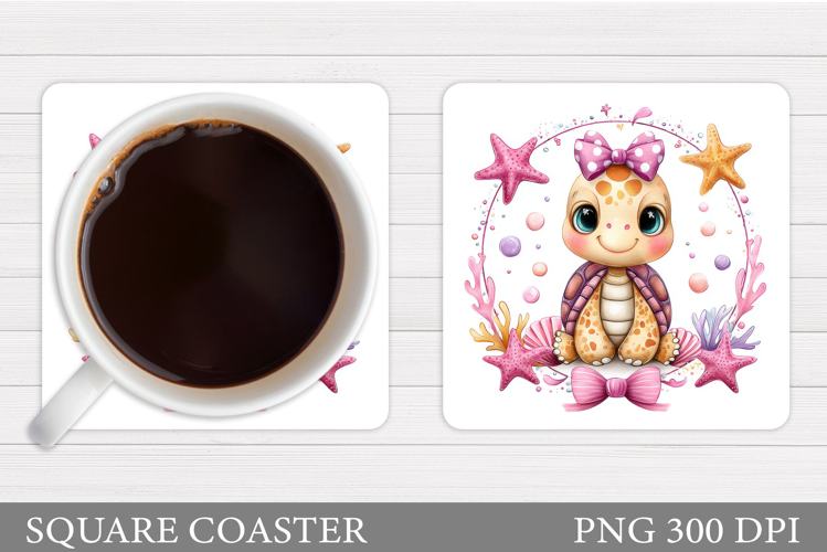 Sea Turtle Coaster Design. Turtle Coaster Sublimation
