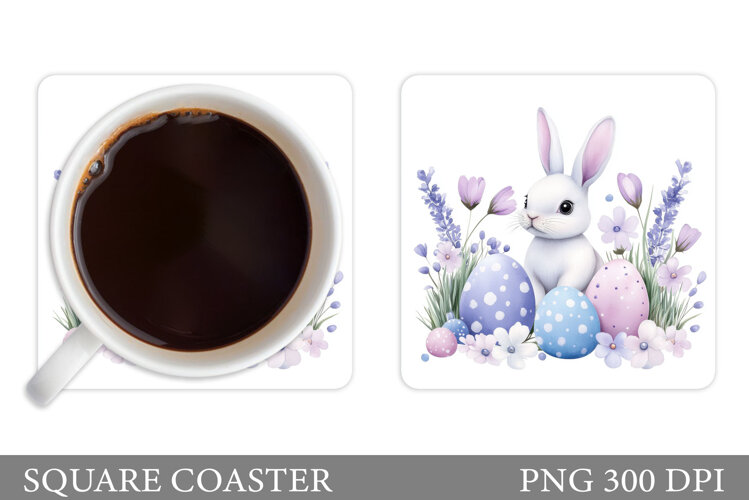 Easter Bunny Coaster Design. Easter Coaster Sublimation example image 1