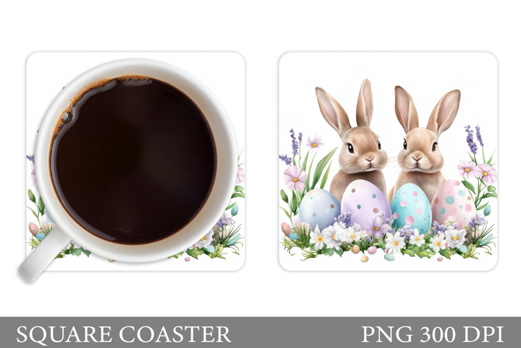 Easter Bunny Coaster Design. Easter Coaster Sublimation