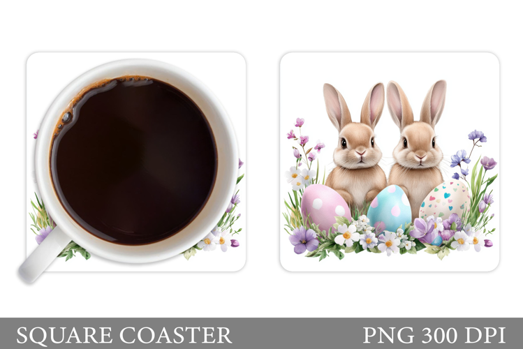 Easter Bunny Coaster Design. Easter Coaster Sublimation