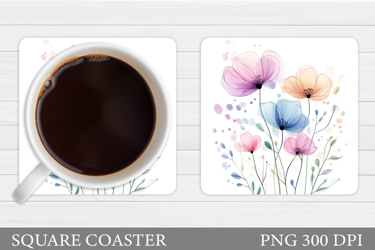 Flowers Coaster Design. Flowers Sublimation