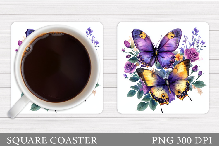Butterfly Coaster Design. Butterfly Sublimation