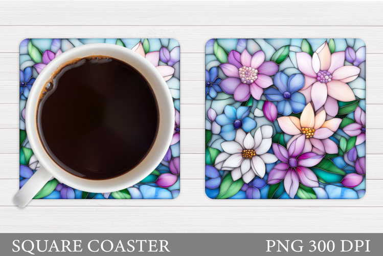 Wildflowers Coaster Design. Flowers Coaster Sublimation