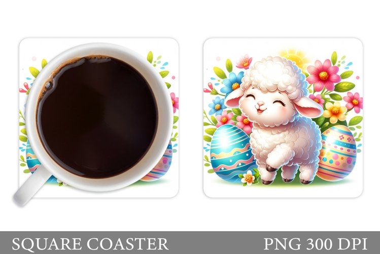 Easter Lamb Coaster Design. Easter Coaster Sublimation