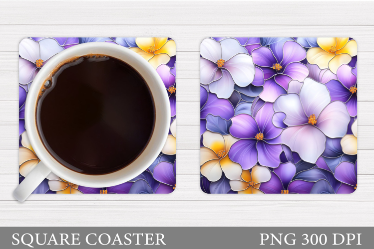 Flowers Coaster Design. Flowers Sublimation