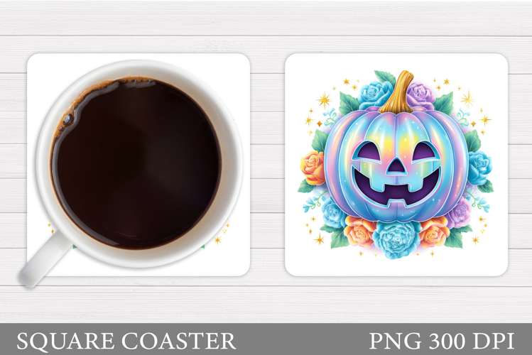 Spooky Pumpkin Coaster. Halloween Coaster Sublimation