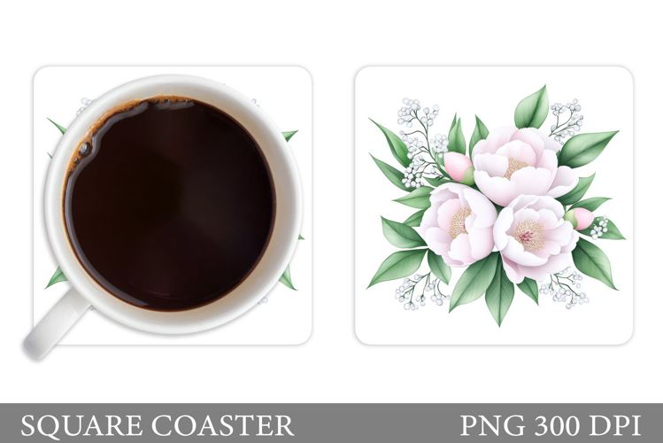 Floral Coaster Design. Flowers Coaster Sublimation