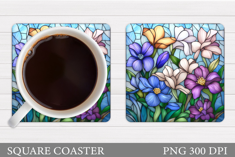 Wildflowers Coaster Design. Flowers Coaster Sublimation