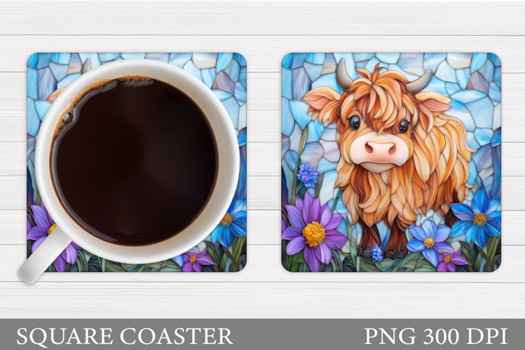 Cute Cow Coaster Design. Cute Cow Sublimation