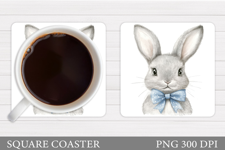 Cute Bunny Coaster Design. Cute Bunny Sublimation