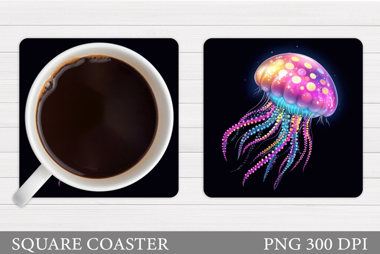 Jellyfish Coaster Sublimation. Jellyfish Sublimation