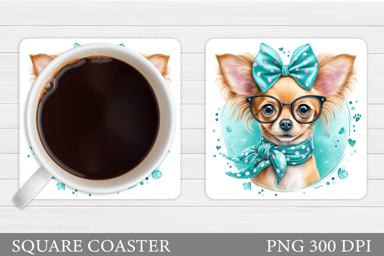 Cute Dog Coaster Sublimation. Cute Dog Sublimation