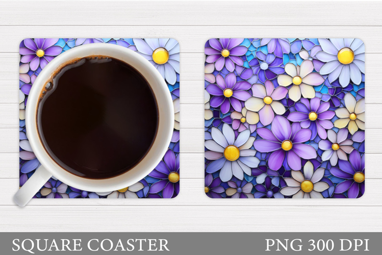 Flower Coaster Design. Daisy Coaster Sublimation