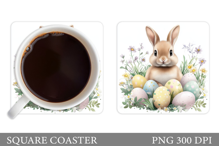 Easter Bunny Coaster Design. Easter Coaster Sublimation